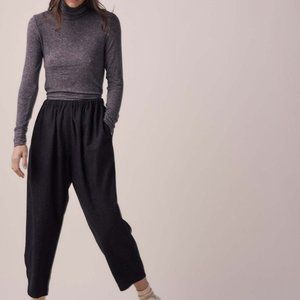 A Mente Wool Blend Loose Fit Pants- Charcoal XS/S